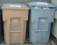 Trash and recycling bins