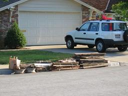 Car parked in driveway