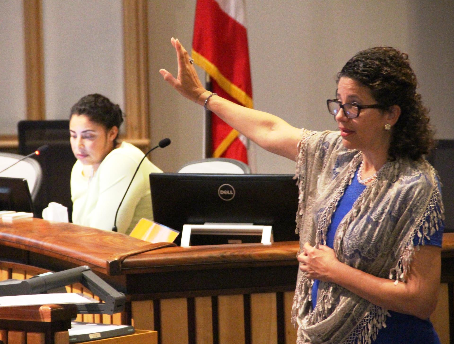 Person speaking at Council meeting