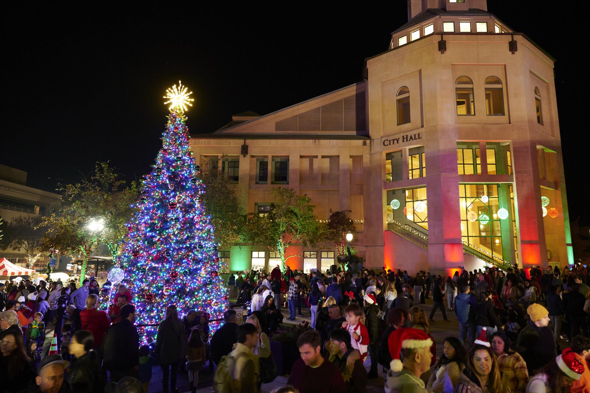 Tree Lighting 2023 on Civic Center Plaza